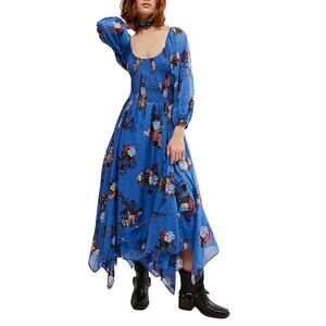 NWT Free People Morning Glory Floral Print Long Sleeve Maxi Dress Size Medium